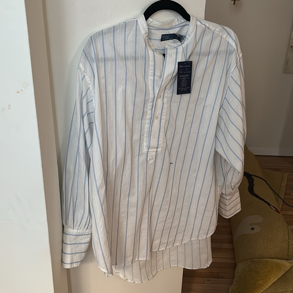 Polo Ralph Lauren mock neck striped button up size 4 NEW WITH TAGS